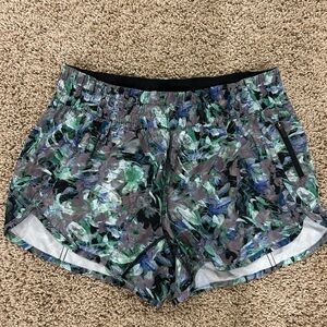 lululemon athletica Blue and Green Patterned Athletic Shorts